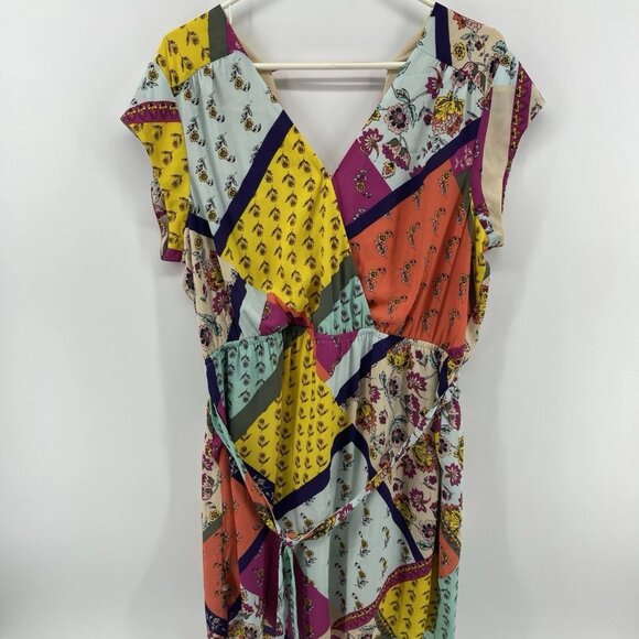 Daniel Rainn Dresses & Skirts - Daniel Rainn DR2 Sleeveless Dress Womens Size Large Purple Orange Yellow Floral